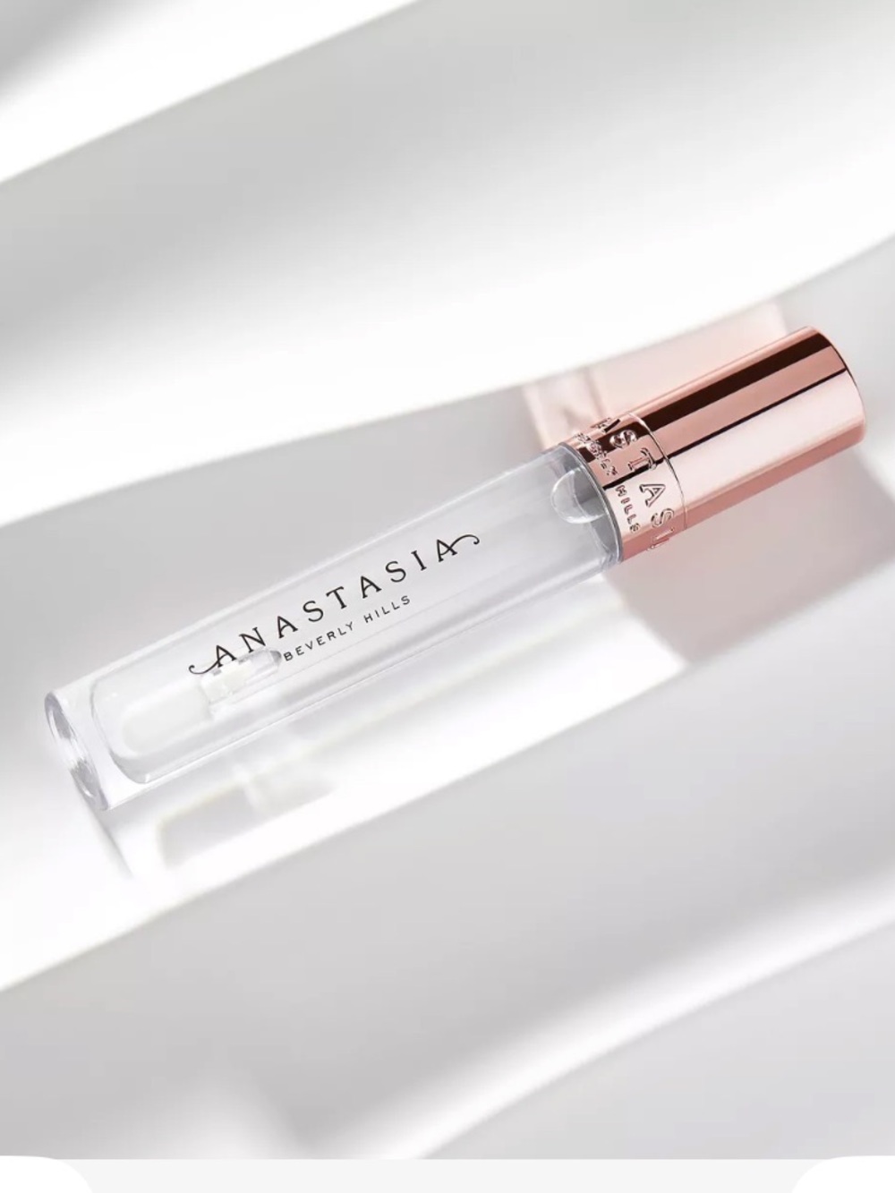 NWT Anastasia Beverly Hills Clear Crystal Lip Gloss with Rose Gold Cap